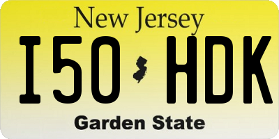 NJ license plate I50HDK