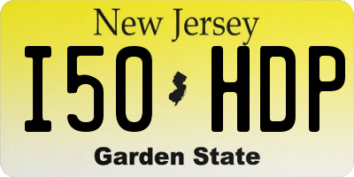 NJ license plate I50HDP