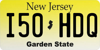 NJ license plate I50HDQ