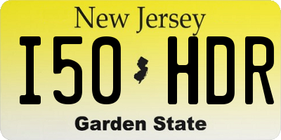 NJ license plate I50HDR