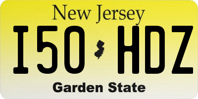 NJ license plate I50HDZ