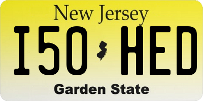 NJ license plate I50HED