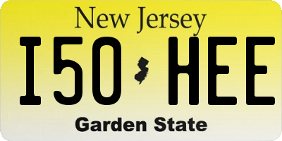 NJ license plate I50HEE