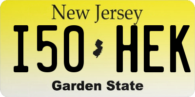 NJ license plate I50HEK