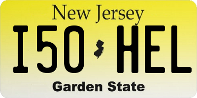 NJ license plate I50HEL