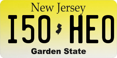 NJ license plate I50HEO