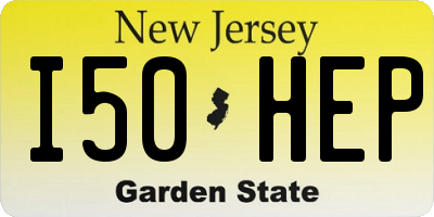 NJ license plate I50HEP