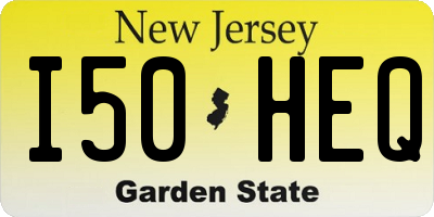 NJ license plate I50HEQ