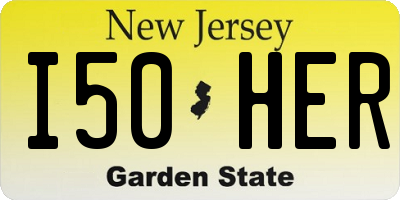 NJ license plate I50HER