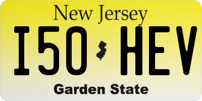 NJ license plate I50HEV