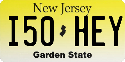 NJ license plate I50HEY