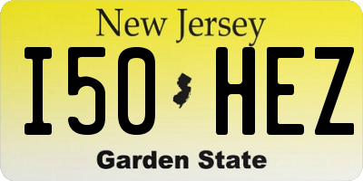 NJ license plate I50HEZ