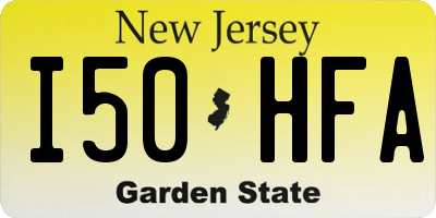 NJ license plate I50HFA