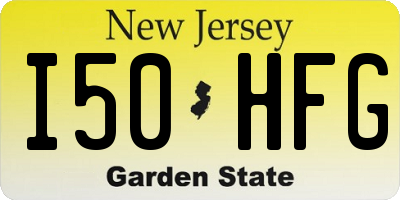 NJ license plate I50HFG