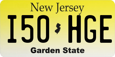 NJ license plate I50HGE