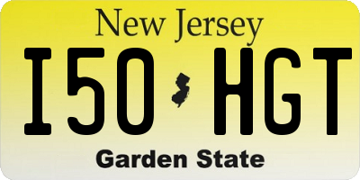 NJ license plate I50HGT