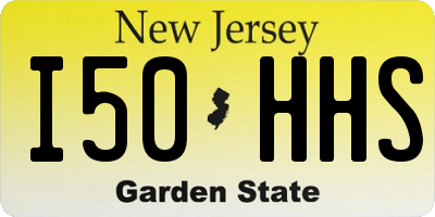 NJ license plate I50HHS