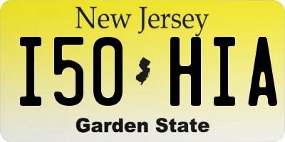 NJ license plate I50HIA