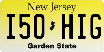 NJ license plate I50HIG