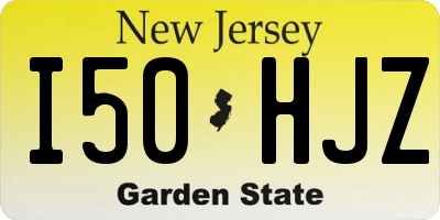 NJ license plate I50HJZ