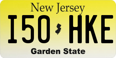 NJ license plate I50HKE