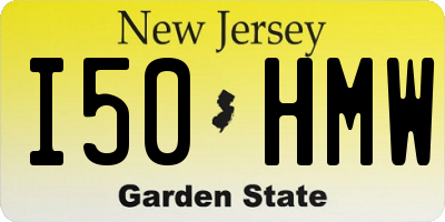 NJ license plate I50HMW