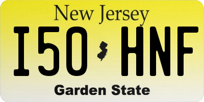 NJ license plate I50HNF