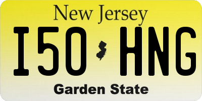NJ license plate I50HNG