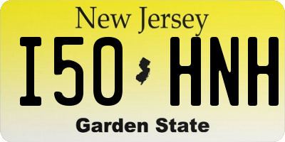 NJ license plate I50HNH