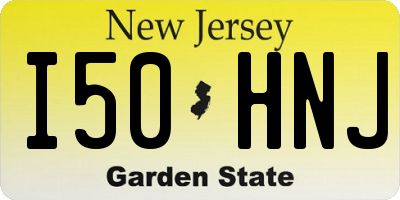 NJ license plate I50HNJ