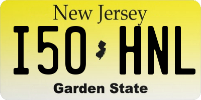 NJ license plate I50HNL