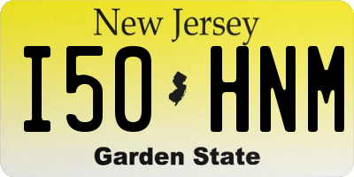 NJ license plate I50HNM