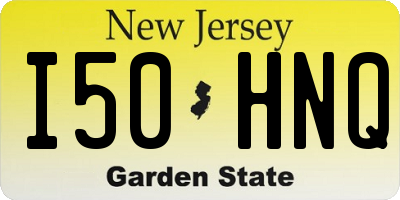 NJ license plate I50HNQ