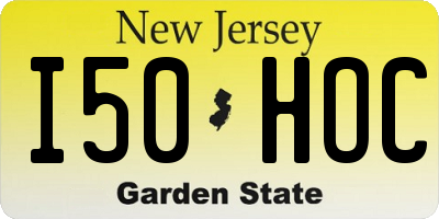 NJ license plate I50HOC