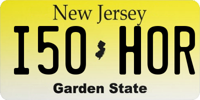 NJ license plate I50HOR