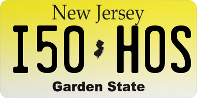 NJ license plate I50HOS