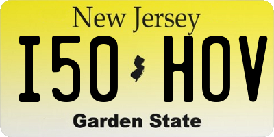 NJ license plate I50HOV