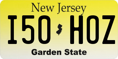 NJ license plate I50HOZ