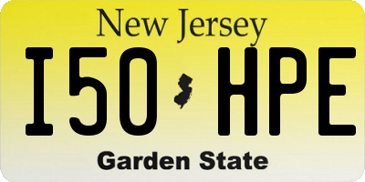 NJ license plate I50HPE