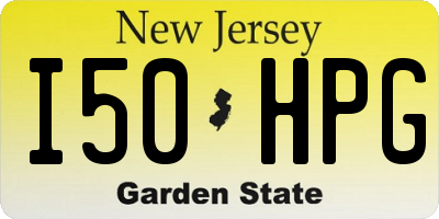 NJ license plate I50HPG