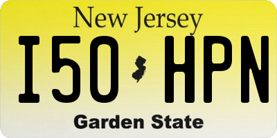 NJ license plate I50HPN