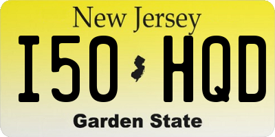 NJ license plate I50HQD