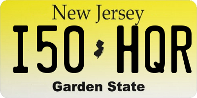 NJ license plate I50HQR