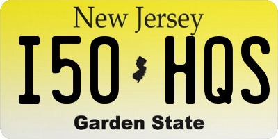 NJ license plate I50HQS