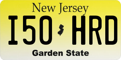 NJ license plate I50HRD