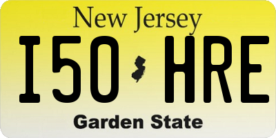 NJ license plate I50HRE