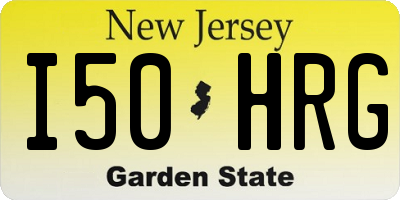 NJ license plate I50HRG