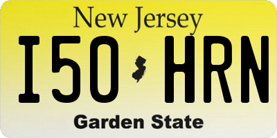 NJ license plate I50HRN