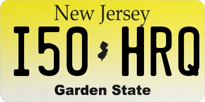 NJ license plate I50HRQ