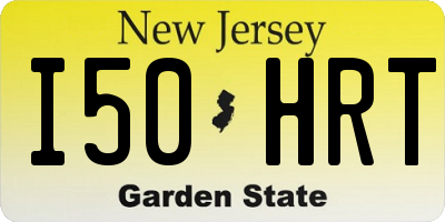 NJ license plate I50HRT